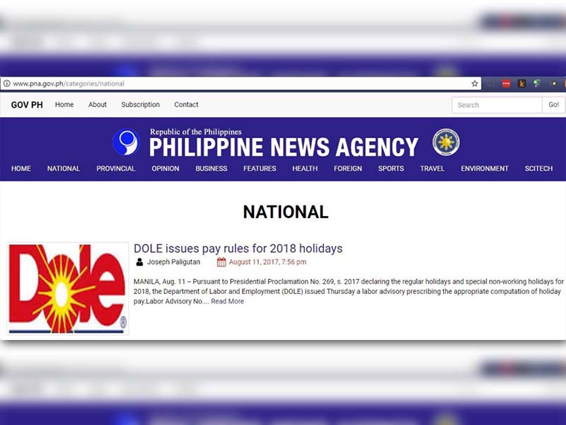 PNA apologizes for wrong photo in DOLE story