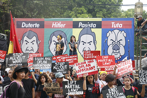 In Photos Thousands Protest Martial Law Killings Under Duterte 