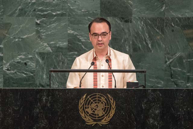 Cayetano tells UN: Drug war ânecessary instrumentâ to preserve, protect Filipino human rights