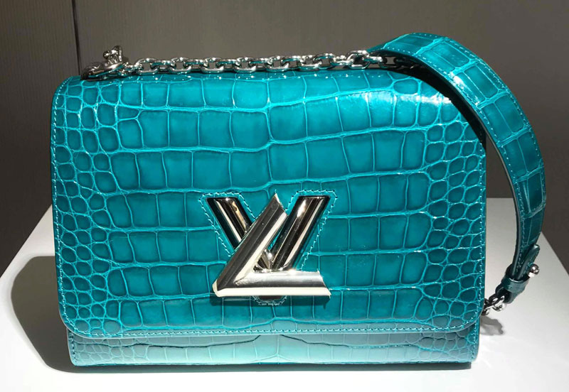 City steamer crocodile handbag Louis Vuitton Blue in Crocodile