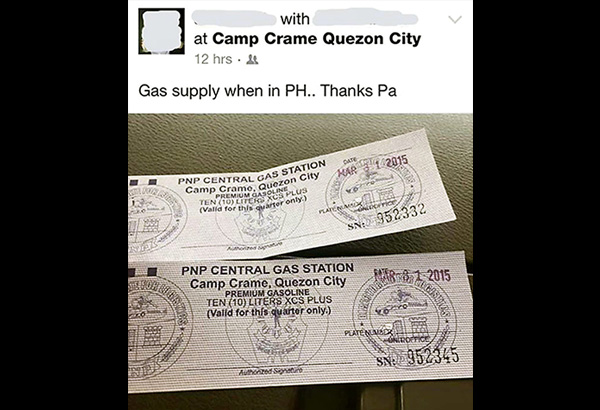 Cop axed for giving away gas slips