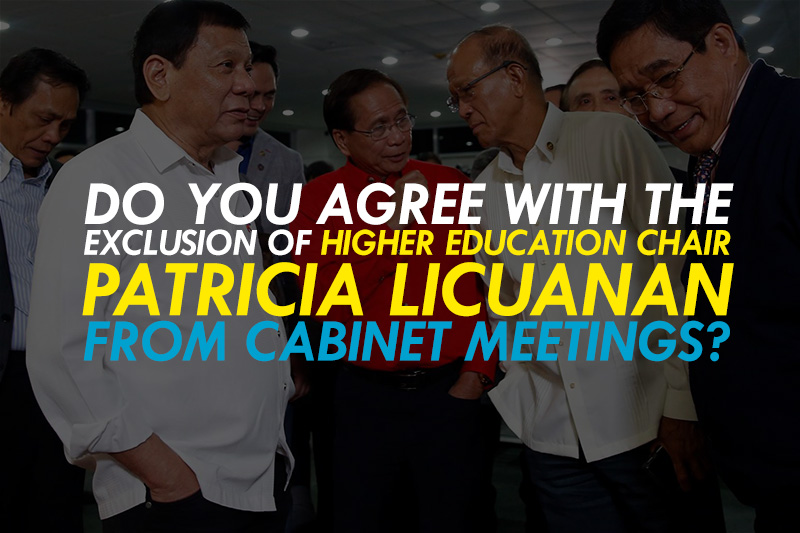 Do you agree with the exclusion of the CHED chair from Cabinet meetings?