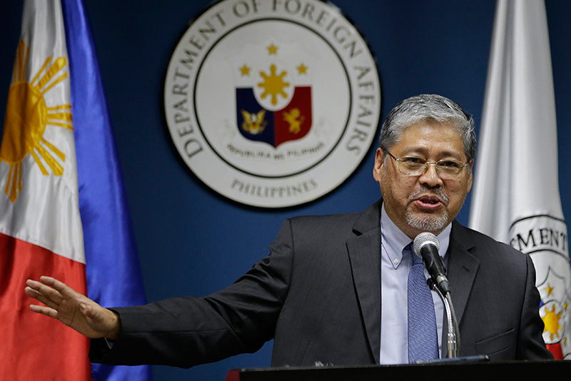 Foreign Affairs Secretary Enrique Manalo said Tuesday that China and southeast Asian nations had made progress in talks on a code of conduct for the disputed South China Sea although the issue on whether it would be legally binding was still pending. Image: AP/Aaron Favila