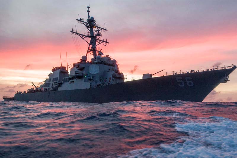 US destroyer, tanker collide off Singapore; 10 missing