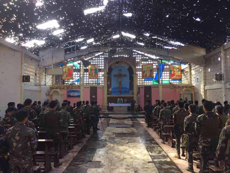 First mass held at St. Mary's since Marawi crisis began
