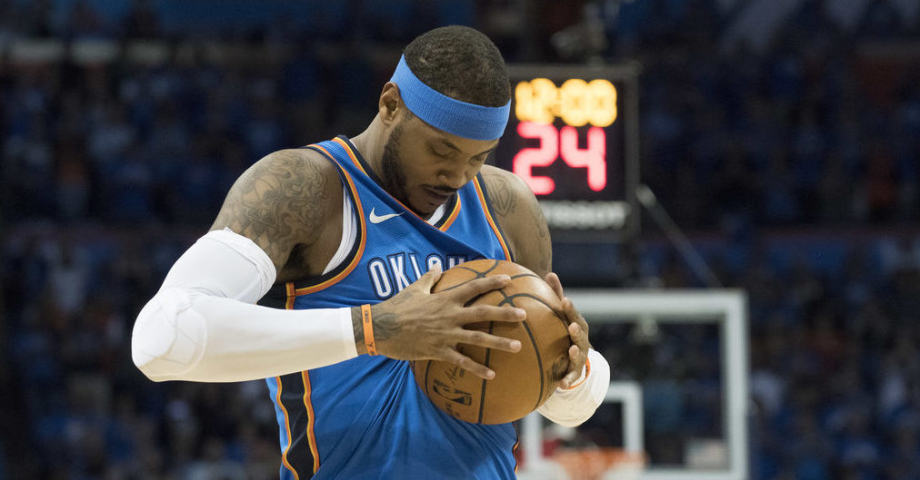 Melo reaches milestone in Thunder's zapping of Pistons