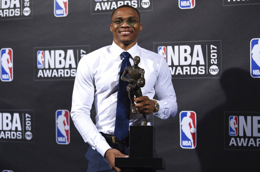 Russell Westbrook wins NBA MVP; Rockets, Bucks take 2 awards