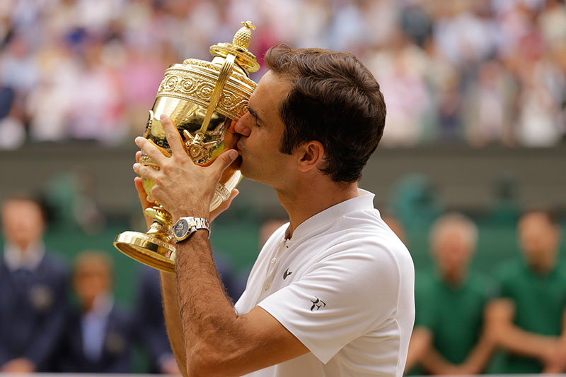 Federer wins record 8th Wimbledon men's singles championship