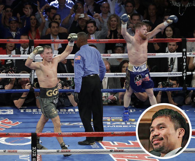 Pacquiao reacts to Alvarez-Golovkin decision, brings up Horn bout judging