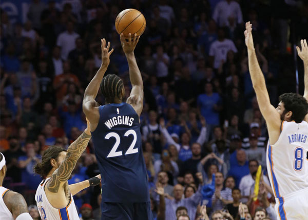 Wiggins hits game-winning 3-pointer at buzzer to lift Wolves over Thunder