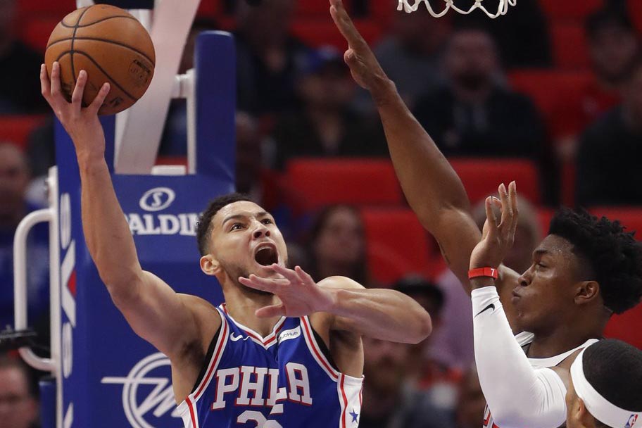 Simmons' triple-double lists 76ers over Pistons 97-86