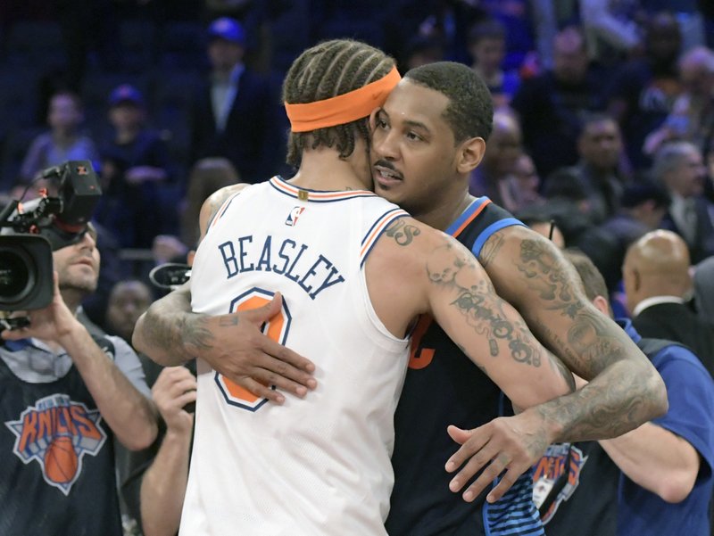 Knicks shut out Anthony in 2nd half, beat Thunder 111-96