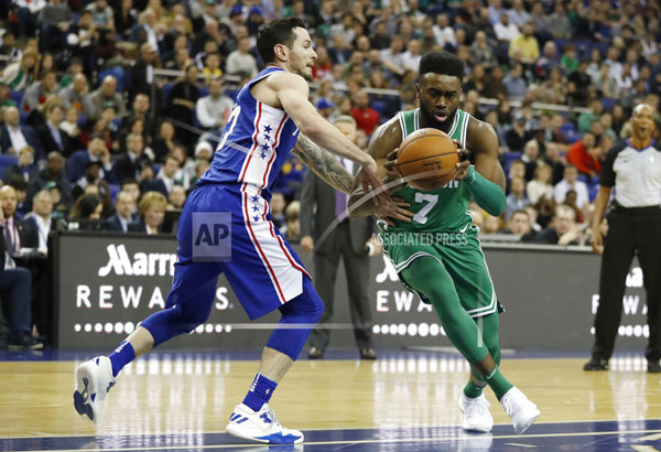 Celtics storm back from 22 points, beat 76ers in London