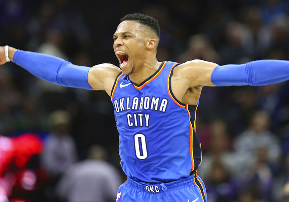 Westbrook hits buzzer-beating triple as Thunder escape Kings