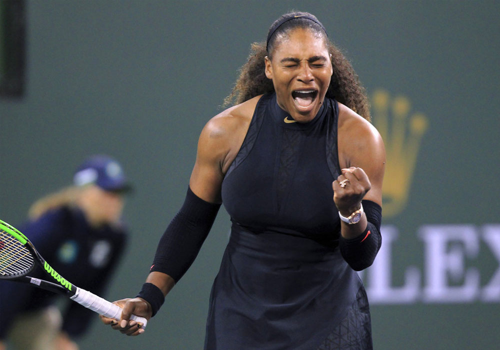 Serena Williams wins 1st set in comeback at Indian Wells