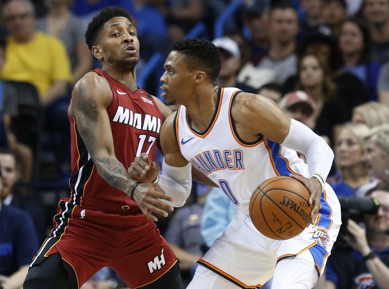 Westbrookâ��s 17-point 4th quarter leads Thunder past Heat