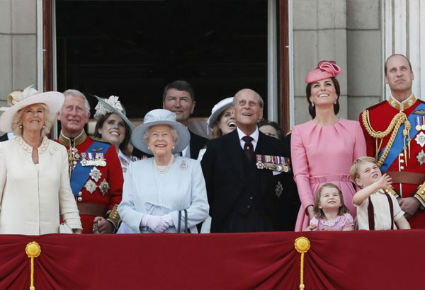 'Trooping the color' in London for queen's official birthday