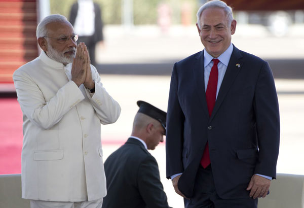 India's leader kicks off historic visit to Israel