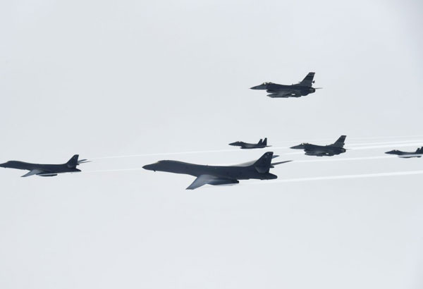 US bombers join jets from Japan, SKorea for training mission