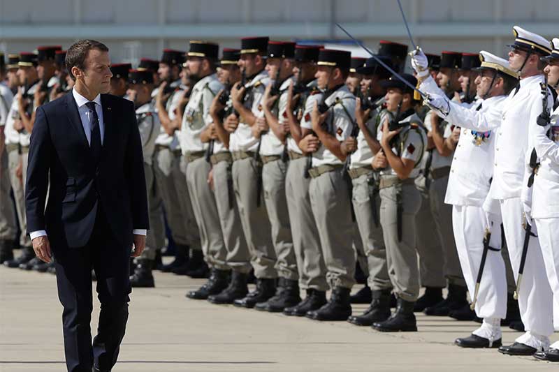 France's Macron visits air force base amid military crisis