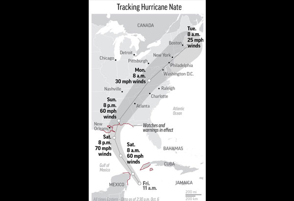 US Gulf Coast braces for fast-approaching Hurricane Nate