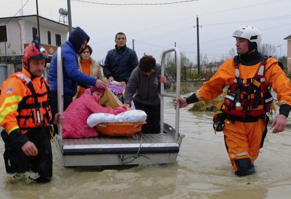 Torrential rain, floods paralyze Albania; 1 person dead