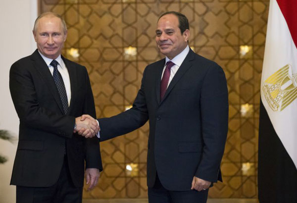 Russia's Putin lands in Egypt in sign of growing ties
