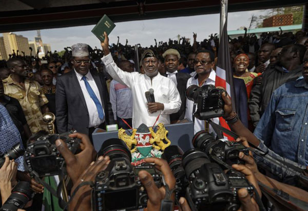 Kenyan opposition leader 'sworn in' as event called treason
