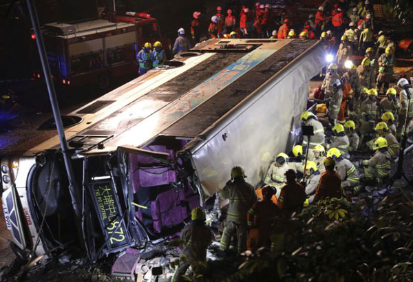 18 killed in Hong Kong double-decker bus crash