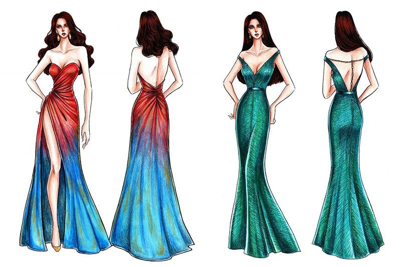 LOOK: Sketches of Catriona Gray’s possible Miss Universe evening gown ...