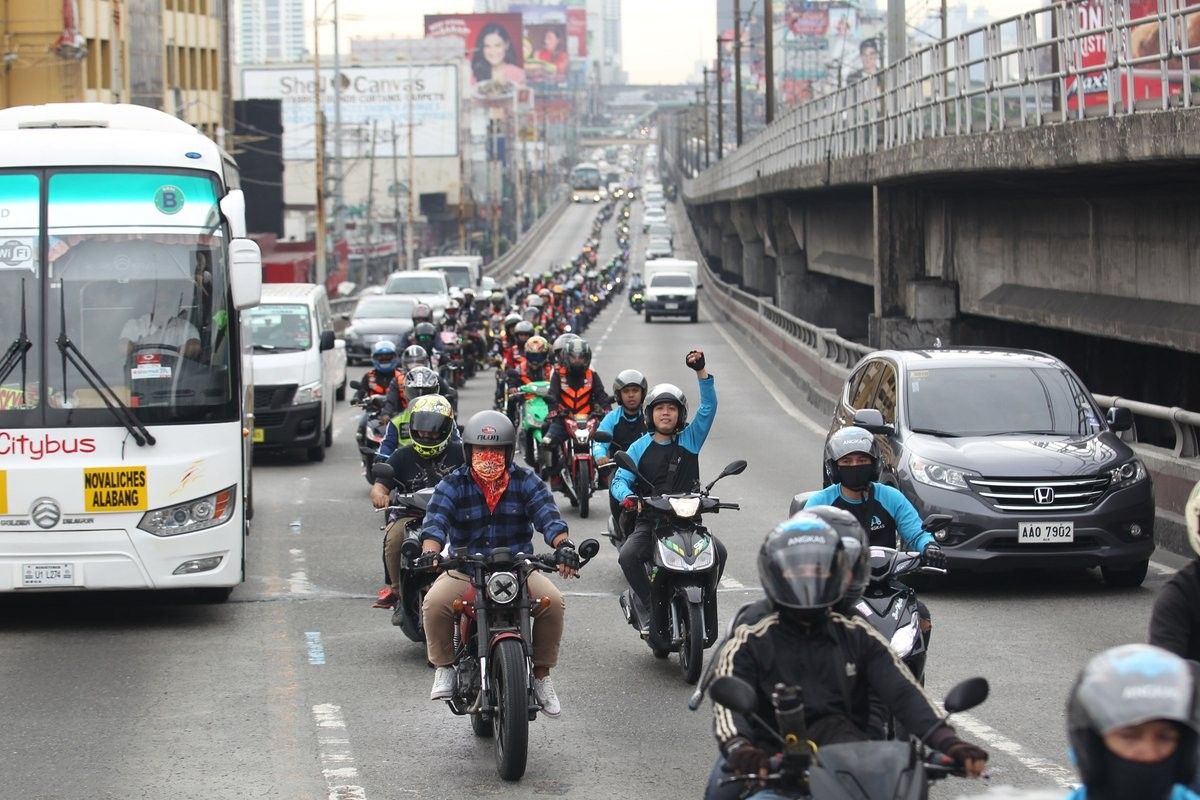 Riders protest 'discrimination' vs motorcyclists, Angkas crackdown