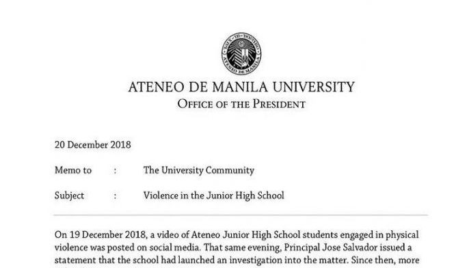 Ateneo student sa viral video, nanganganib mapatalsik sa eskwela
