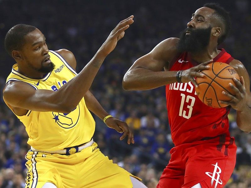 Harden's game-winning triple in OT steers Rockets past Warriors