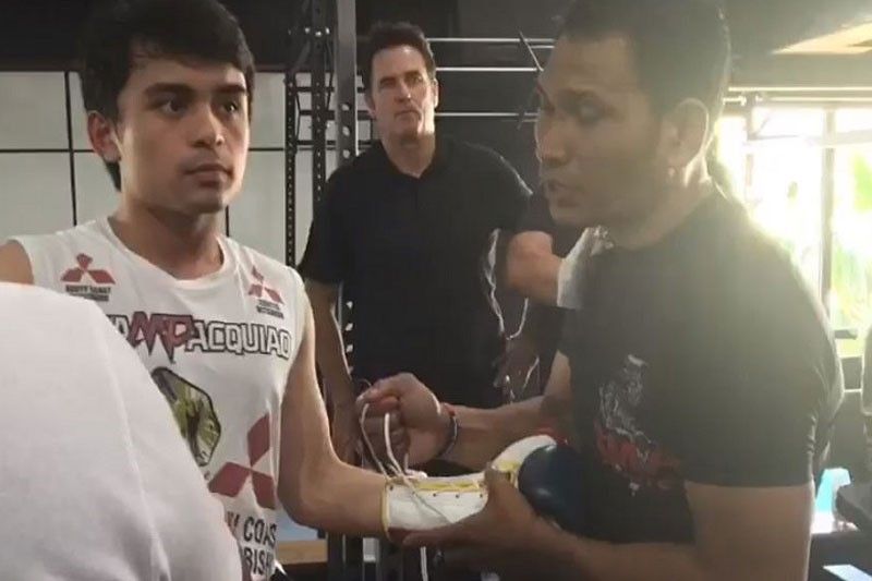 Anak ni Pacquiao  nagpasiklab sa ring