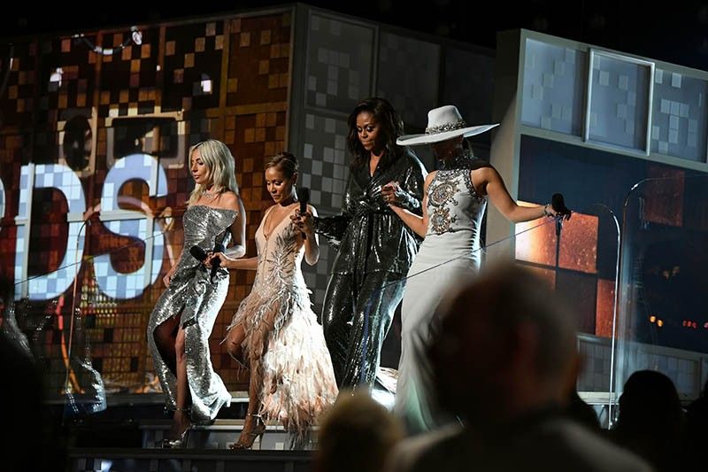 Girl power message dominates glitzy Grammys gala