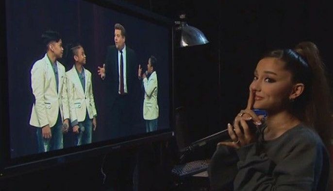 WATCH: Ariana Grande surprises TNT Boys on 'The Late Late Show with James Corden'