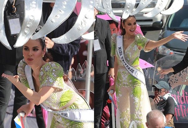 Catriona Gray wears sampaguita-inspired terno for homecoming parade
