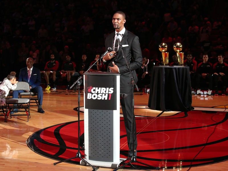 Bosh 'at peace' with retirement as Heat retire his number