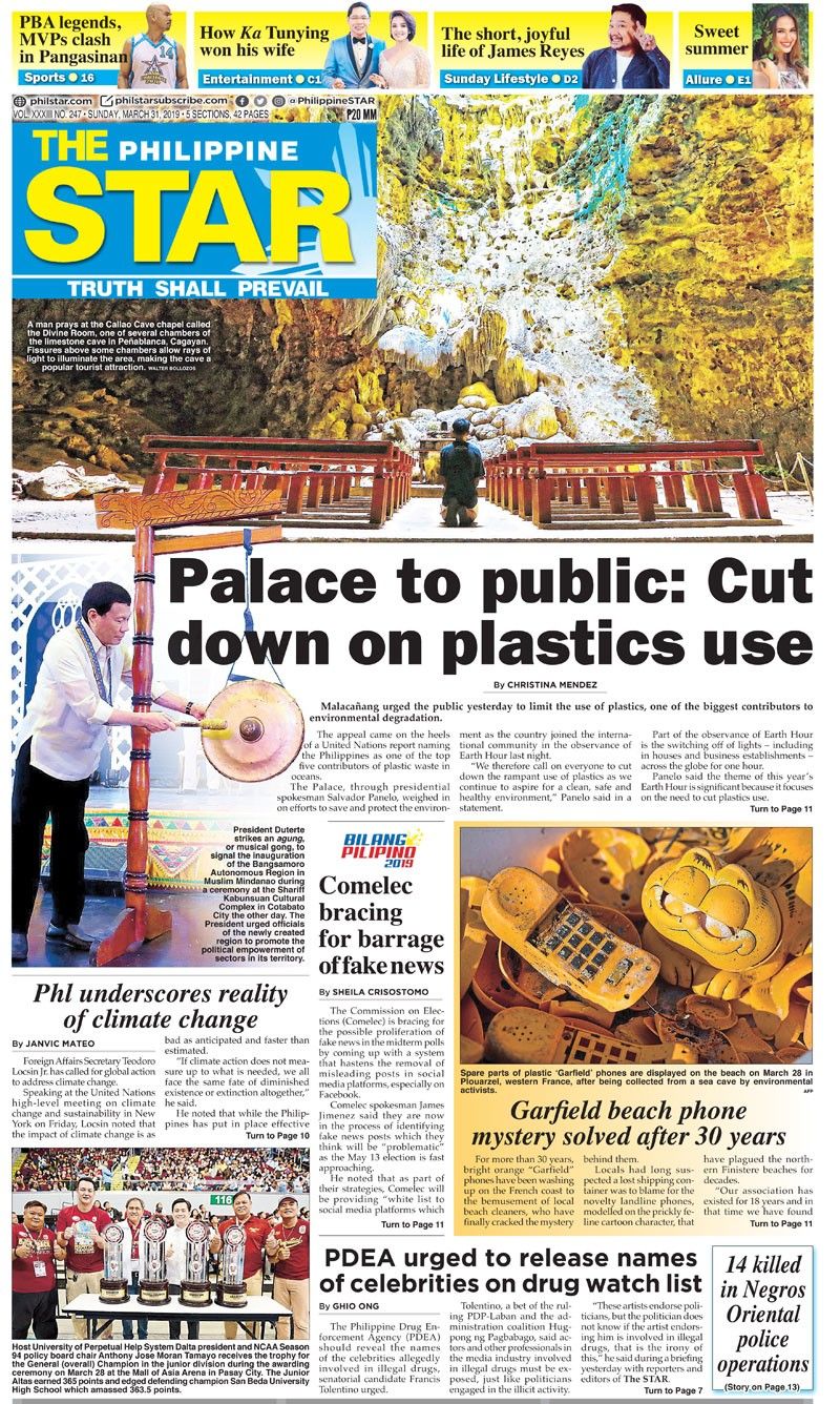 The STAR Cover (March 31, 2019) | Philstar.com