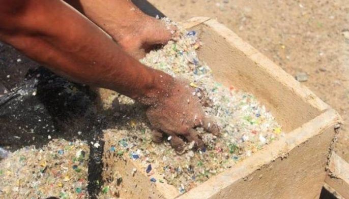 Paving roads with plastic bottles rescued from the sea