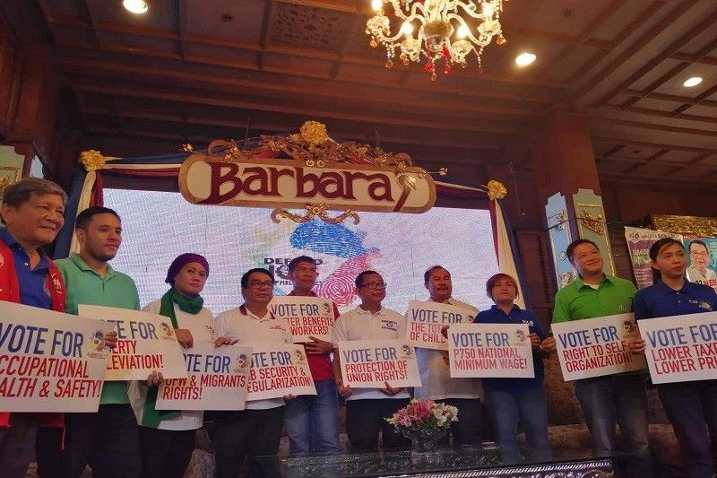 Senatoriables, party-list inendorso ng labor group bago mag-Mayo Uno