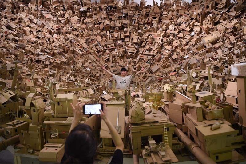 WATCH: Intricate cardboard city rises in Manila art show