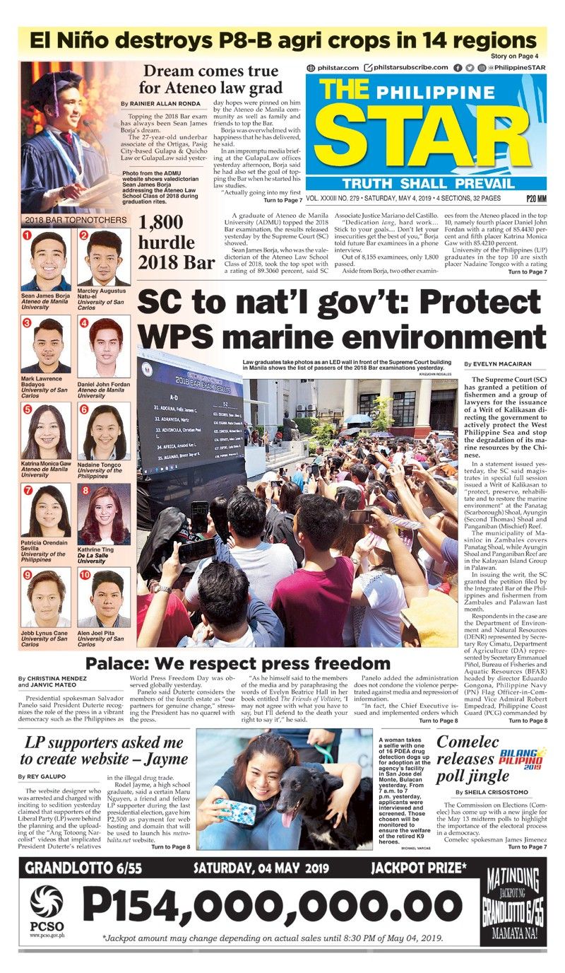 The STAR Cover (May 4, 2019) | Philstar.com