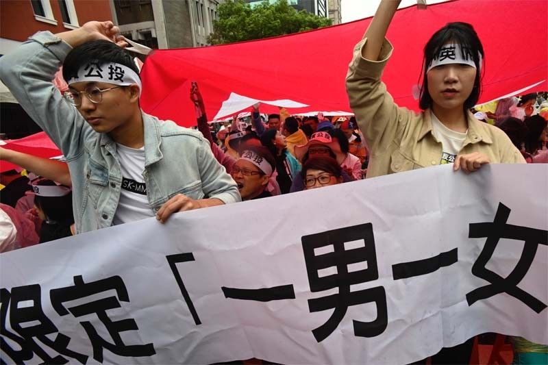 WATCH: Gay marriage opponents protest in Taiwan