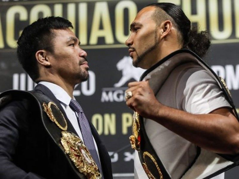 Who did it better? Pacquiao, Thurman show off work on heavy bag
