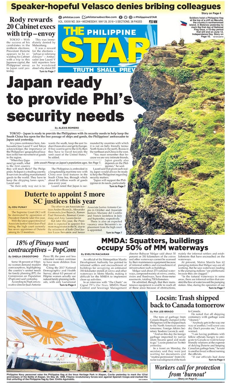 The STAR Cover (May 29, 2019) | Philstar.com