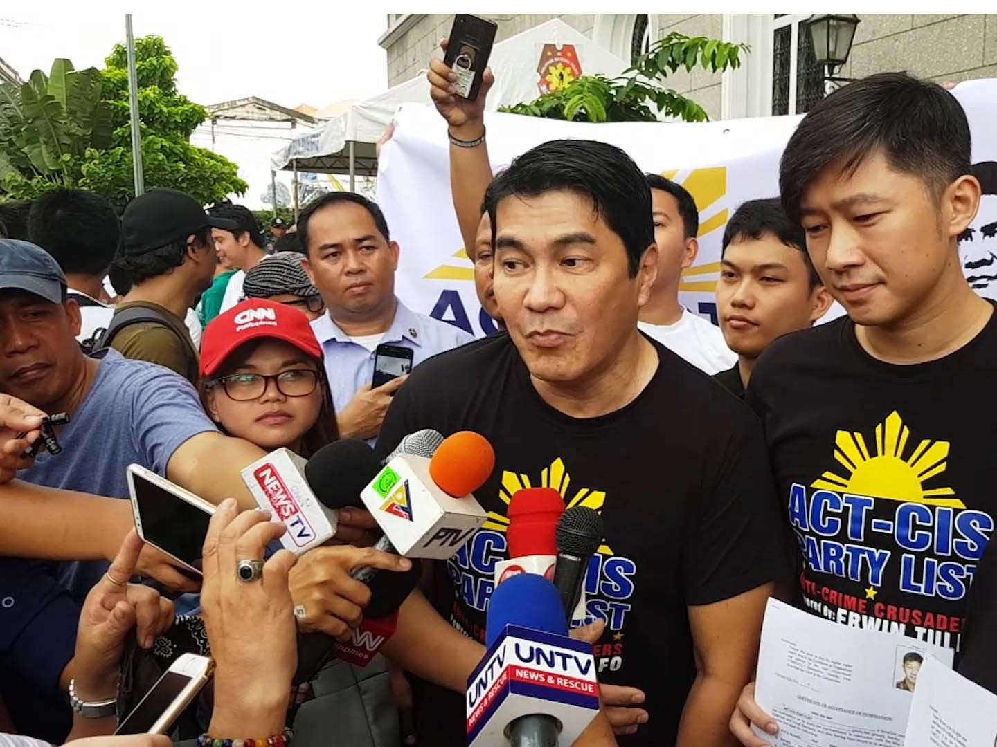 PNP: Erwin Tulfo abroad, can't turn guns over yet