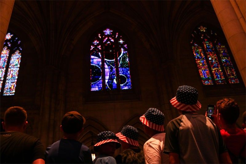 WATCH: 3.6 billion-year-old moon rock shines in Washington National Cathedral