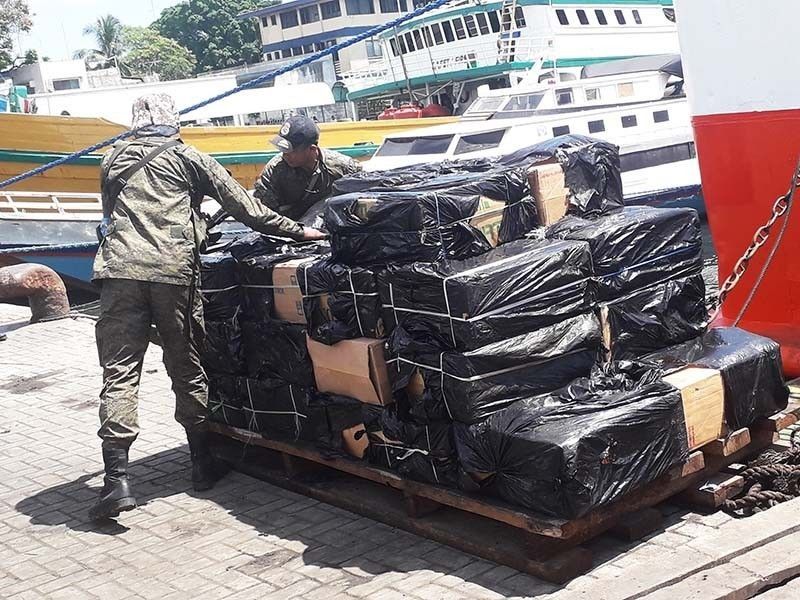 Customs destroys P25-M seized smuggled cigarettes