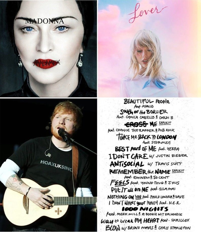 New hits from Madonna, Swift and Sheeran